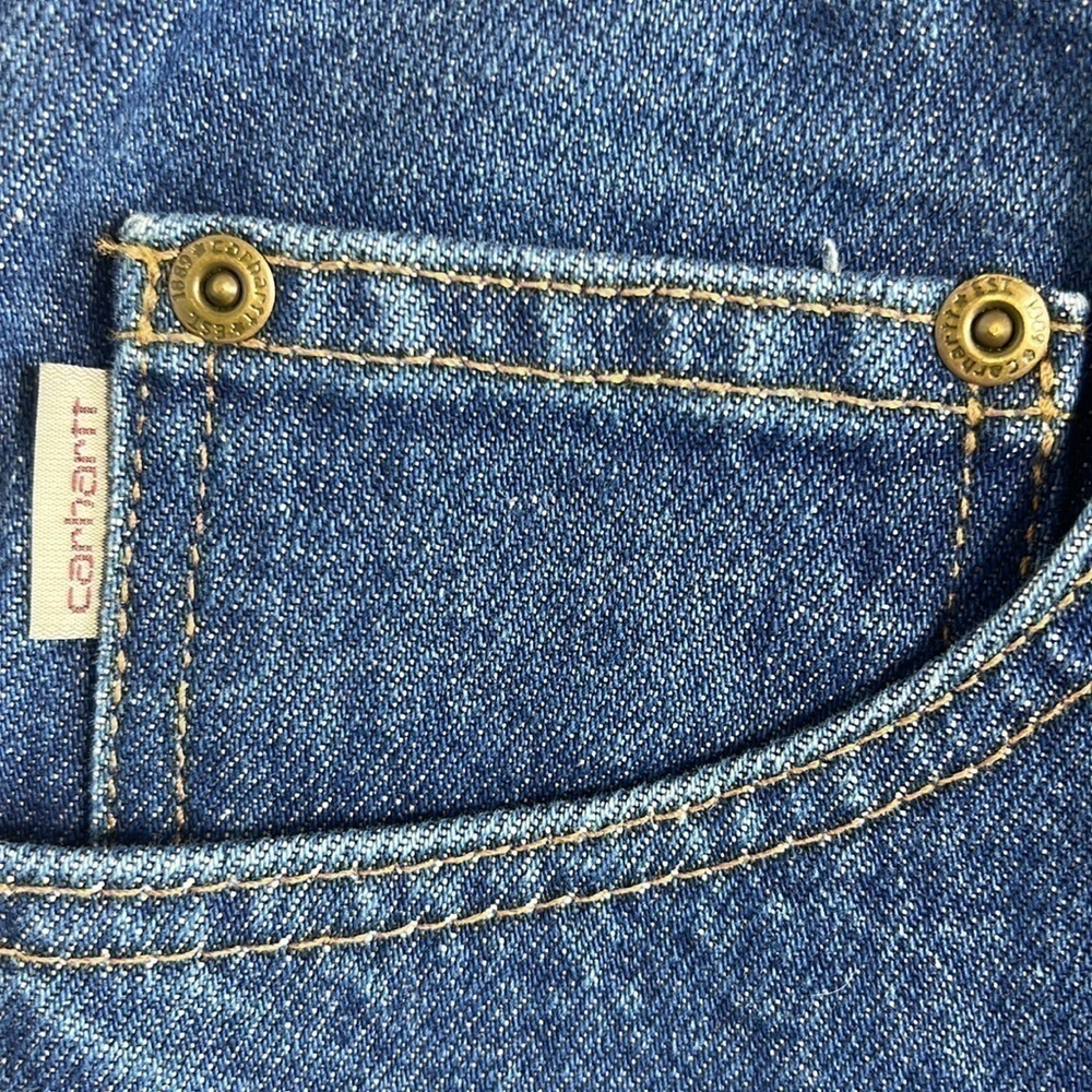 NWT Carhartt Relaxed Fit Tapered Leg Dark Blue Jeans Mens Size 40x30 - Picture 6 of 9